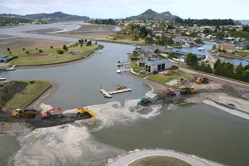 Pauanui WW aerial view bund cutting 2  © Marsden Cove www.marsdencove.co.nz